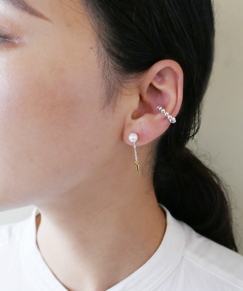 e.m.（イーエム） ピアス パールチェーンスタッズピアス レディース