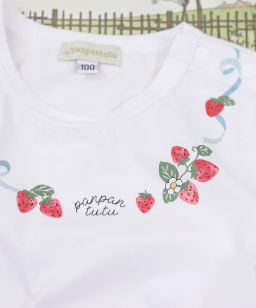 tシャツ Tシャツ いちごネックレス・チェリーリボントップス(半袖)(110 