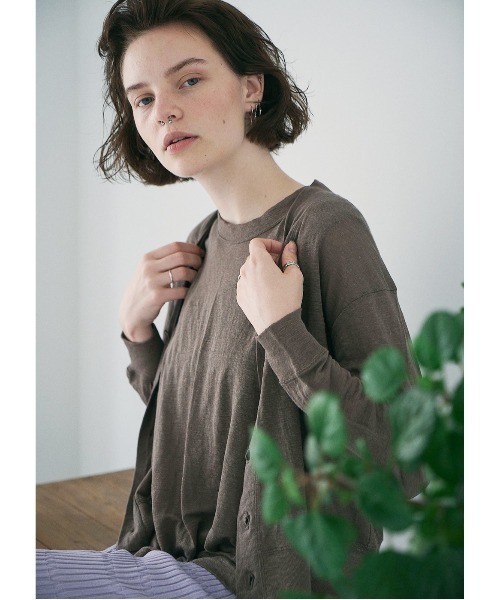するアイテ カーディガン カーディガン / WWS ZOZOTOWN PayPayモール店 - 通販 - PayPayモール unfil アンフィル / french linen-jersey cardigan フレンチリネンジャージー ♞すので