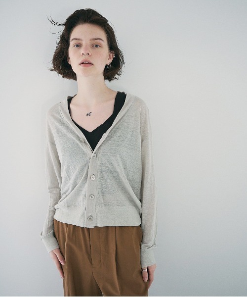 するアイテ カーディガン カーディガン / WWS ZOZOTOWN PayPayモール店 - 通販 - PayPayモール unfil アンフィル / french linen-jersey cardigan フレンチリネンジャージー ♞すので