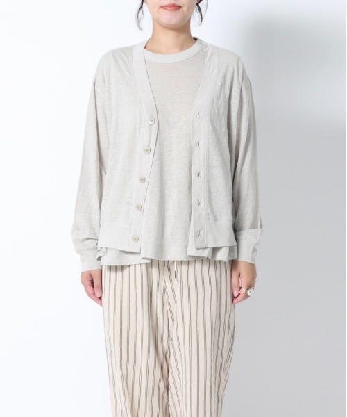 するアイテ カーディガン カーディガン / WWS ZOZOTOWN PayPayモール店 - 通販 - PayPayモール unfil アンフィル / french linen-jersey cardigan フレンチリネンジャージー ♞すので