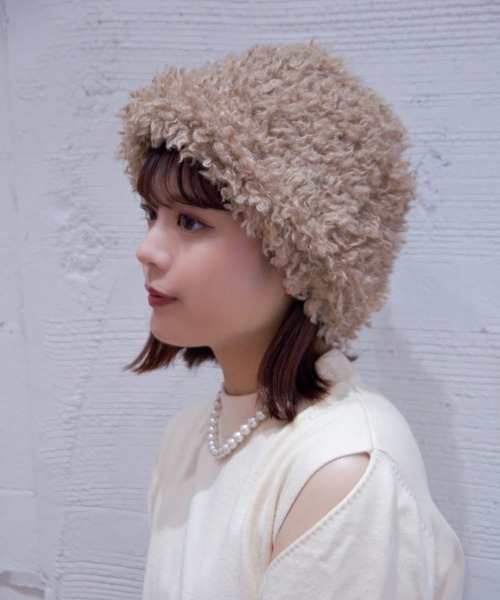 polcadot（ポルカドット） 帽子 ハット プードルフェイクファー ハット