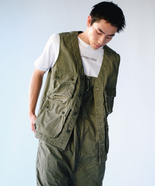Johnbull（ジョンブル） ベスト ジレ ピグメントツイルミリタリー