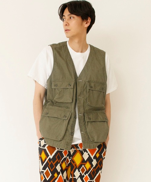 Johnbull（ジョンブル） ベスト ジレ ピグメントツイルミリタリー