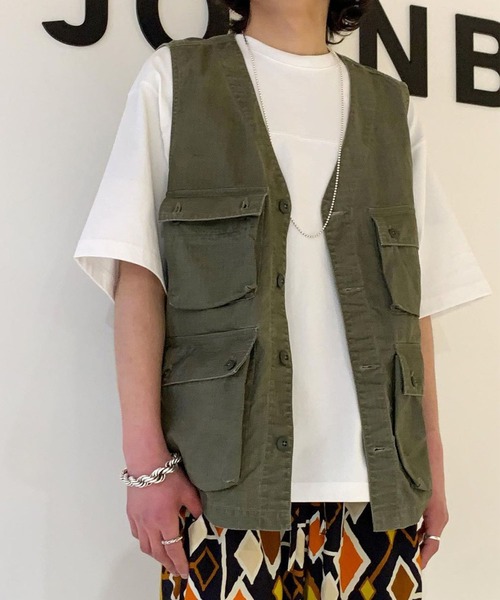 Johnbull（ジョンブル） ベスト ジレ ピグメントツイルミリタリー