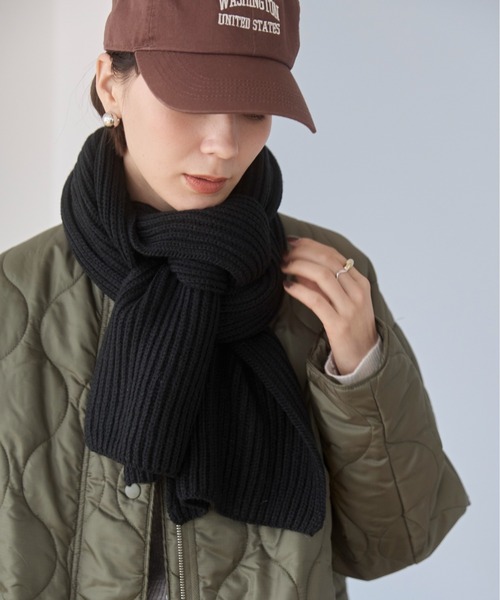 ANGIE マフラー ストール リブニットマフラー レディース : ZOZOTOWN