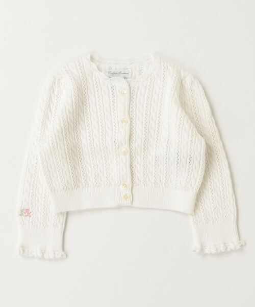 ポロラルフローレン コットンポインテールカーディガン　ホワイト　M Polo Ralph Lauren Childrenswear カーディガン ポインテール