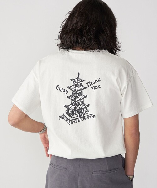 【関税・送料込】ALAIA ロゴプリント 半袖Tシャツ SHIPS tシャツ 「SHIPS別注」SloppySupply: ロゴ プリント 半袖