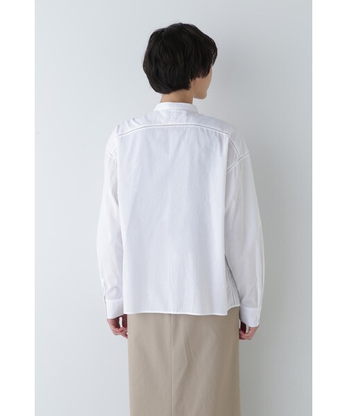 human woman ブラウス シャツ インド綿ピンタックブラウス