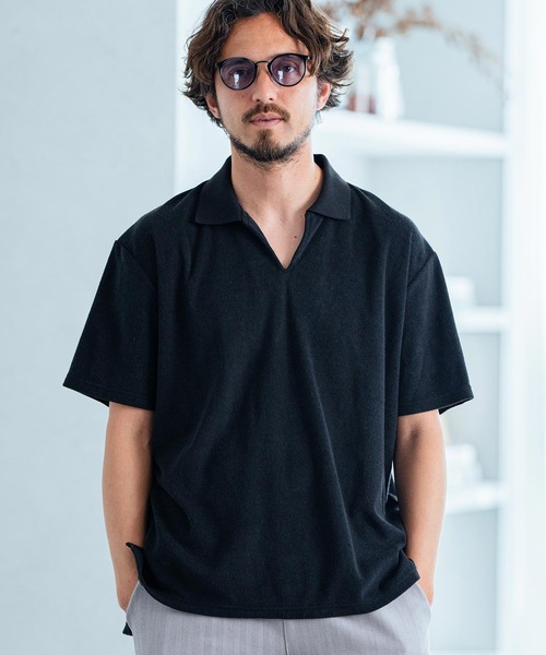 Magine（マージン） ポロシャツ 半袖 mhs2208-Pile material skipper