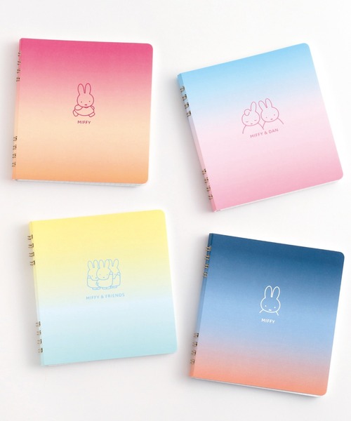 セット２個　ミッフィー リングノート・スクエア ミッフィー miffy リングノート・スクエア 文房具 メモ帳 ブルー