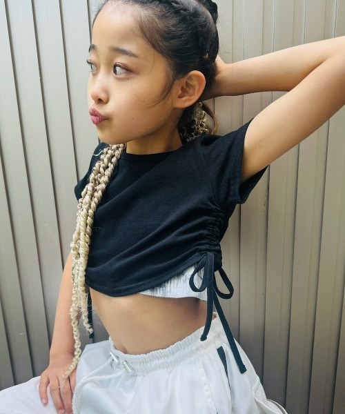 RandS tシャツ ギャザーストリングT 半袖 キッズ 子供服 女の子 