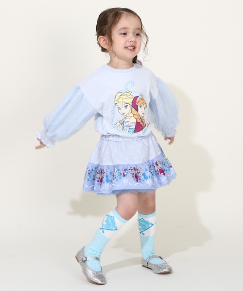 Disney tシャツ ディズニー プリンセス/チュール袖 ロンT 9689K