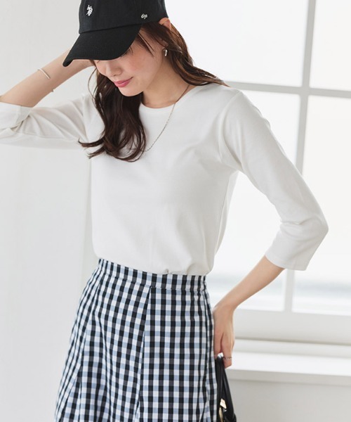 Pierrot（ピエロ） tシャツ 七分袖シンプルTシャツ レディース