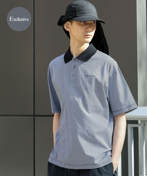 期間限定特別価格 FARAH/ポロシャツ/M/コットン/BLK/ボーダー/FR241M30UR01 トップス