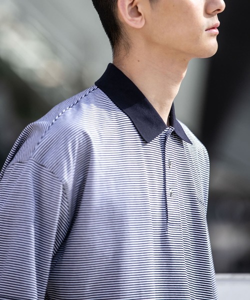 FARAH ポロシャツ XL ブラック/ホワイトストライプ