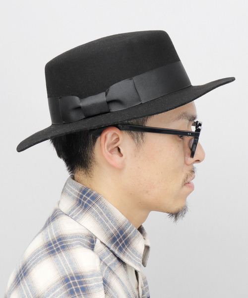 新品 RUBEN フェルトウール 中折ハット BIG SIZE ブラック Ruben 帽子 ハット オーストラリア産ウール フェルト カンカン帽