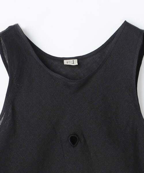 トップス Baserange DYDINE HEART TOP Dydine タンクトップ Heart in Black | ファインリネン | ja