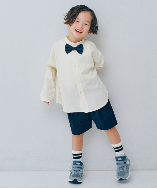 ブラウス シャツ 「フォーマル対応/ジュニア対応」蝶ネクタイ付きバンドカラーシャツ キッズ 子供服 男の子 女の子 | p.premier | 08
