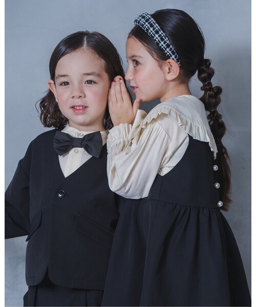ブラウス シャツ 「フォーマル対応/ジュニア対応」蝶ネクタイ付きバンドカラーシャツ キッズ 子供服 男の子 女の子 | p.premier | 11