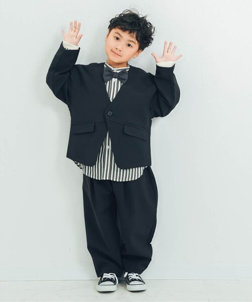ブラウス シャツ 「フォーマル対応/ジュニア対応」蝶ネクタイ付きバンドカラーシャツ キッズ 子供服 男の子 女の子 | p.premier | 15