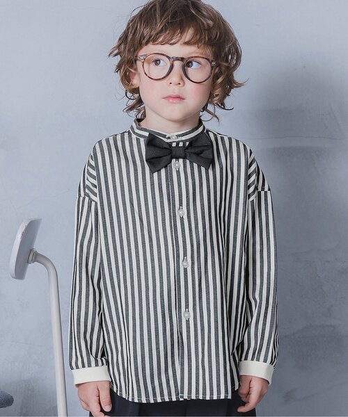ブラウス シャツ 「フォーマル対応/ジュニア対応」蝶ネクタイ付きバンドカラーシャツ キッズ 子供服 男の子 女の子 | p.premier | 20