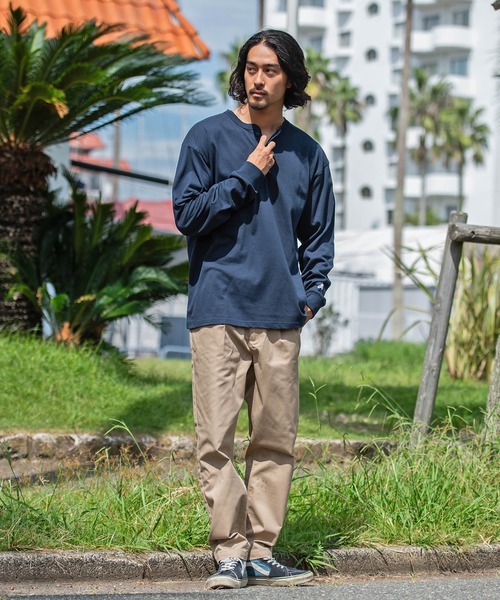 ⑧USA製 longjohn ロングジョン ヘンリー長袖Tシャツ 2枚セット