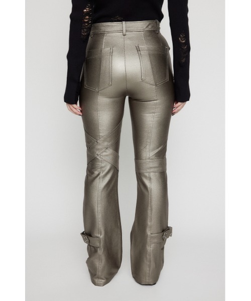 LAGUA GEM パンツ 新作 LAGUA GEM（ラグアジェム） スラックス パンツ BELT LUSTER フレア
