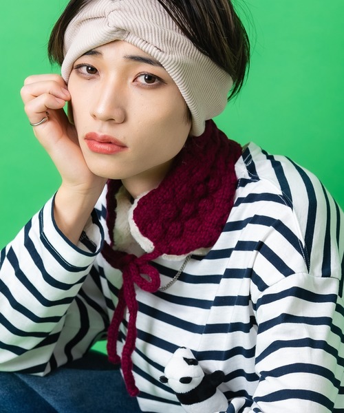 耳当て イヤーマフ an meets zakka リブニット×モコモコファーコンビ