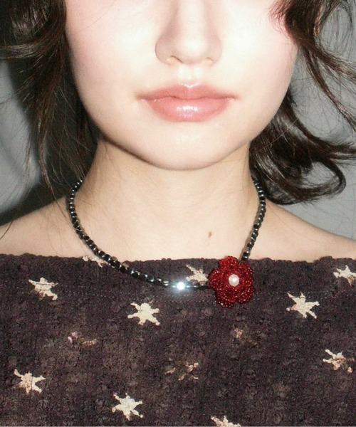 musubore（ムスボレ） チョーカー 「 select 」red flower bees choker