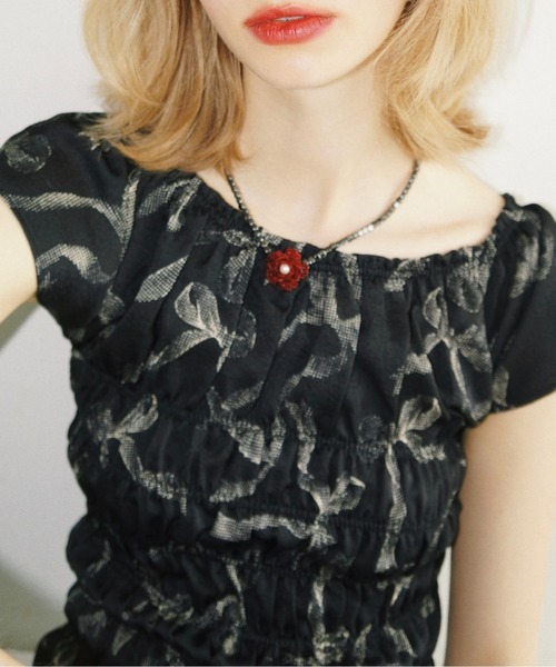 musubore（ムスボレ） チョーカー 「 select 」red flower bees choker