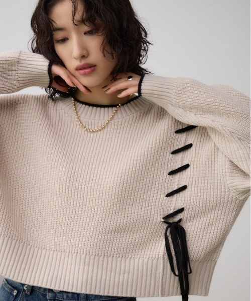 AZUL BY MOUSSY ニット セーター ステッチデザインニット