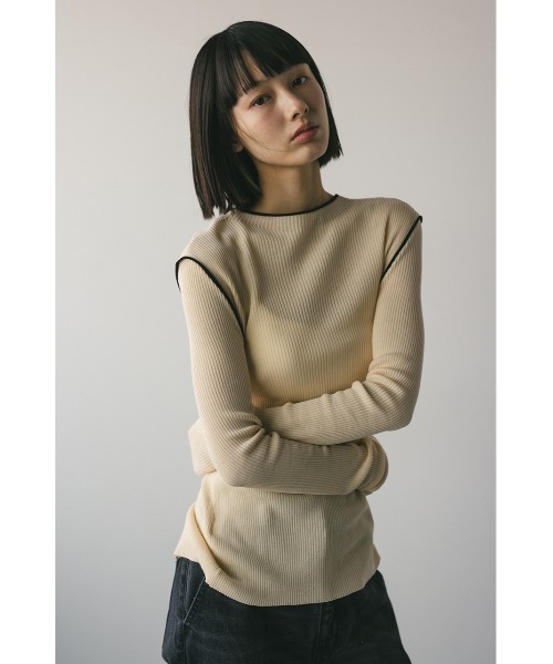 Anui ニット 「UNISEX」バイカラーキカパターンニット