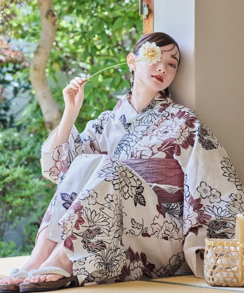 hinari 浴衣 × utatane浴衣セット 牡丹 レディース : ZOZOTOWN