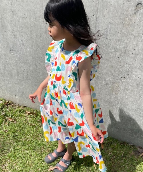 TARKER ワンピース 幾何学柄ワンピース キッズ 子供服 女の子