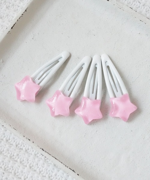 Port ヘアピン 「 / ポート 」 4個セット スター ウィッシュ キラキラ