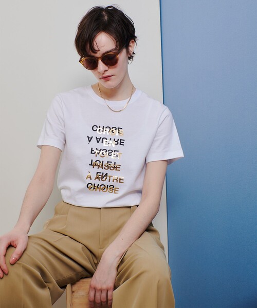 allureville メタリックレイヤードロゴTシャツ 新品未使用2025 allureville tシャツ メタリックレイヤードロゴTシャツ