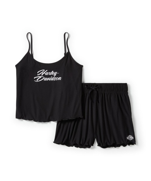 tシャツ レタス・トリム・パジャマ・ショートセット レディース
