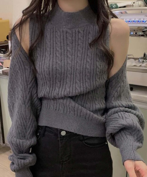 「Ulysses」 ニットアンサンブル F キャメル レディース_画像5