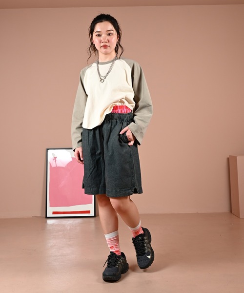 ギンガムモダールシャツ& ショートパンツ ギンガムチェック ハイウエスト ストレート ショートパンツ 韓国