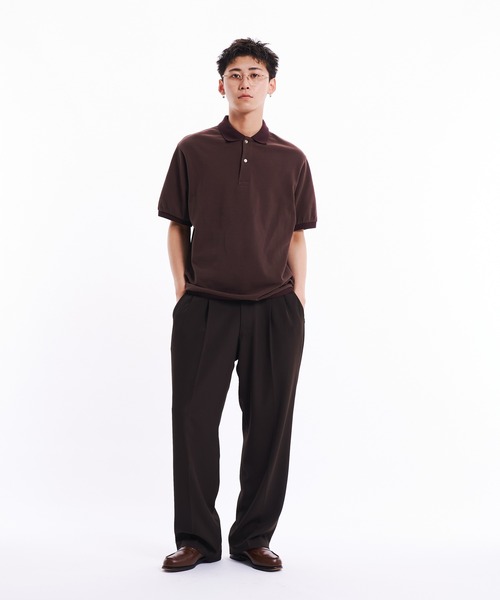 THE BOLDMAN カノコポロシャツ Mサイズ ブラック THE BOLDMAN ポロシャツ Kanoko Polo Shirts / 鹿の子ポロシャツ