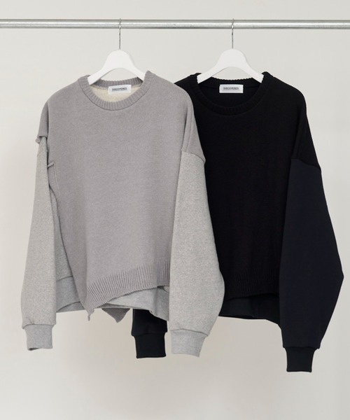 トレーナー スウェット DISCOVERED MIX KNIT CUTSEWN メンズ レディース
