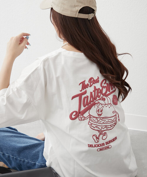 continuer de NICE CLAUP tシャツ ハンバーガーBOY発泡プリントT