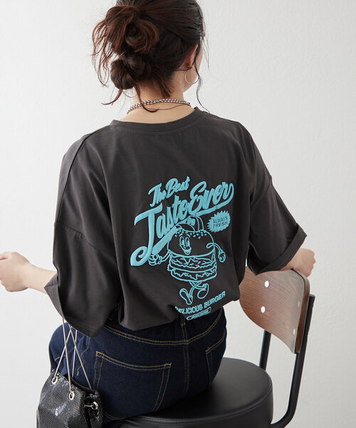 continuer de NICE CLAUP tシャツ ハンバーガーBOY発泡プリントT