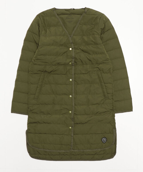 「BEAMS HEART」 ダウンコート MEDIUM オリーブ レディース_画像2