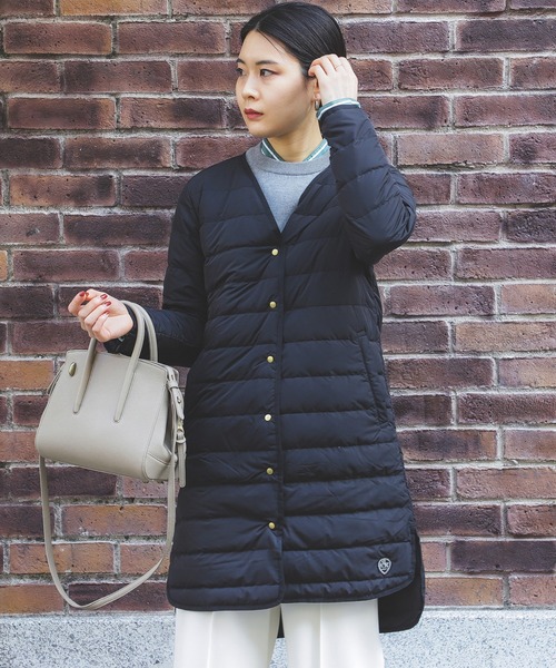 「BEAMS HEART」 ダウンコート MEDIUM オリーブ レディース_画像5