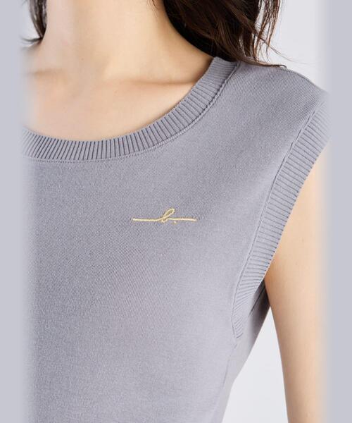 tシャツ ”b.” ロゴ刺繍 コットンニット ベスト ”Ovaline” レディース