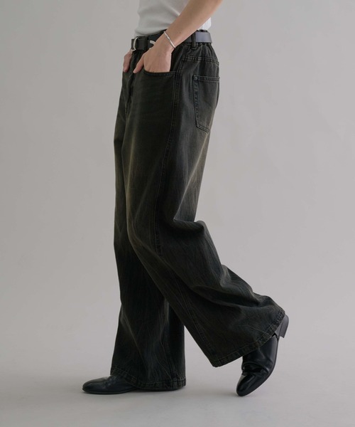 EPNK】Switch slab wide denim pants / スイッチスラブワイド