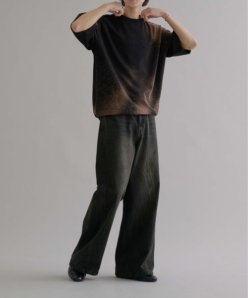 【epnok】 ボタンフライワイドデニムパンツ Lサイズ【現在完売品】 EPNK】Button fly wide denim pants / ボタンフライワイドデニム