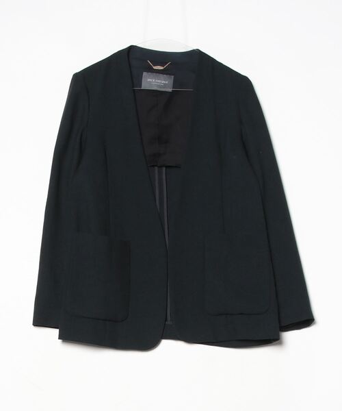 Spick & Span ネイビー ノーカラージャケット